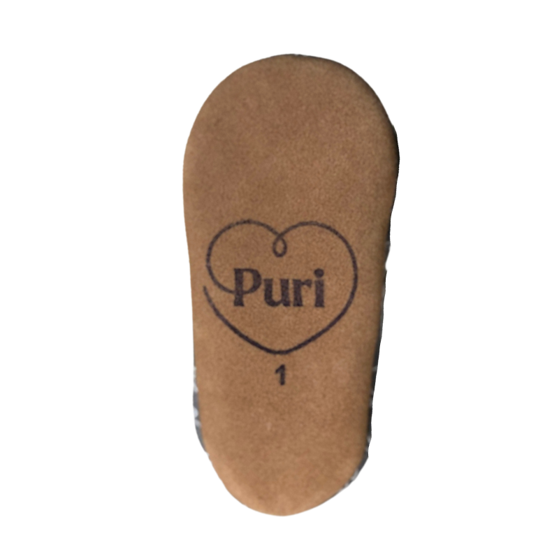 Moccs Pana Azul - TALLA 1 / SUELA CUERO - Imagen 3